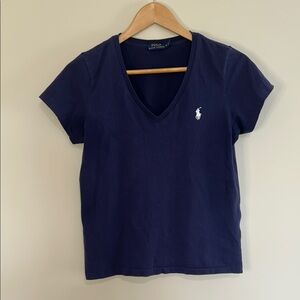 Polo by Ralph Lauren Blue V-Neck Tee